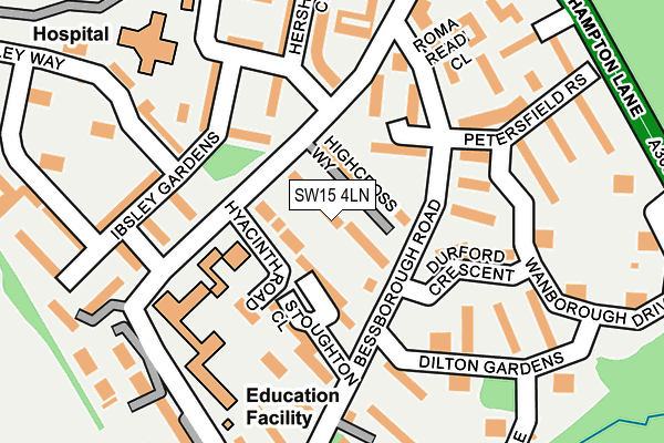 SW15 4LN map - OS OpenMap – Local (Ordnance Survey)