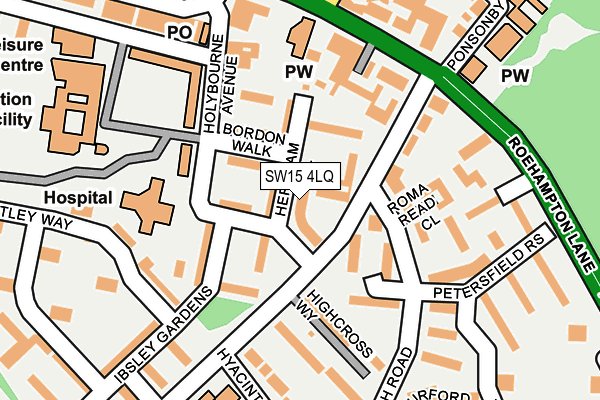 SW15 4LQ map - OS OpenMap – Local (Ordnance Survey)
