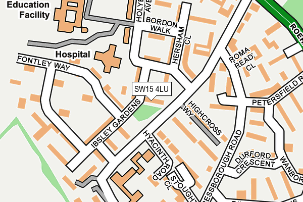 SW15 4LU map - OS OpenMap – Local (Ordnance Survey)