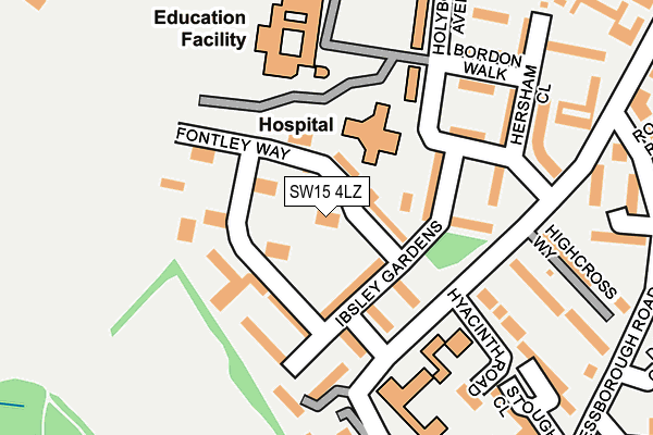 SW15 4LZ map - OS OpenMap – Local (Ordnance Survey)