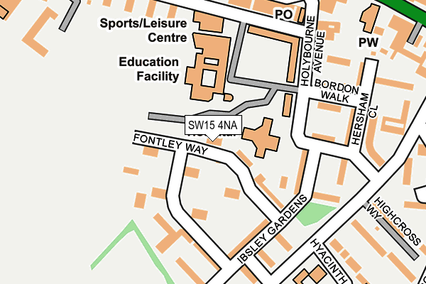 SW15 4NA map - OS OpenMap – Local (Ordnance Survey)