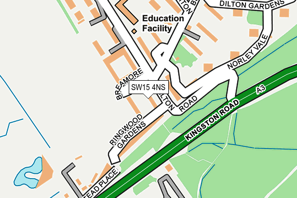 SW15 4NS map - OS OpenMap – Local (Ordnance Survey)