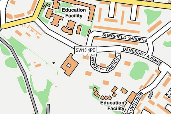 SW15 4PE map - OS OpenMap – Local (Ordnance Survey)
