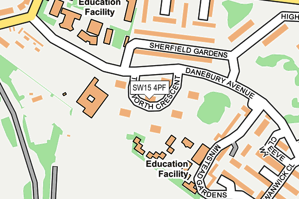 SW15 4PF map - OS OpenMap – Local (Ordnance Survey)