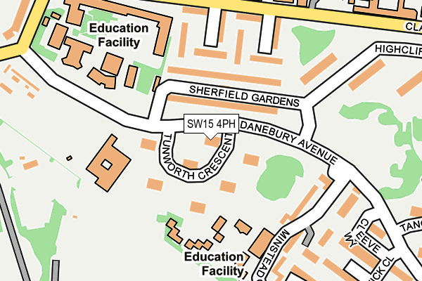 SW15 4PH map - OS OpenMap – Local (Ordnance Survey)