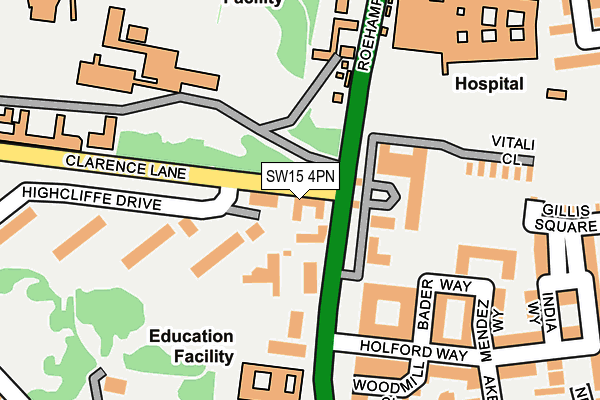 SW15 4PN map - OS OpenMap – Local (Ordnance Survey)