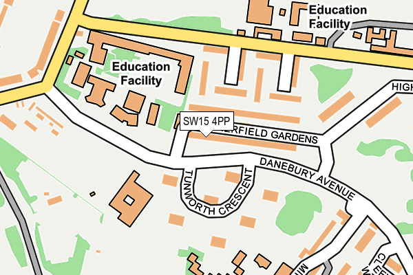 SW15 4PP map - OS OpenMap – Local (Ordnance Survey)