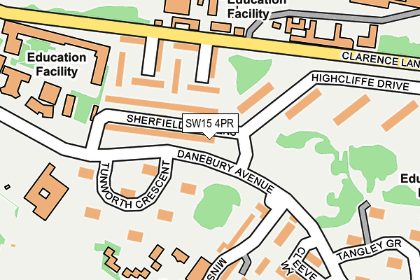 SW15 4PR map - OS OpenMap – Local (Ordnance Survey)