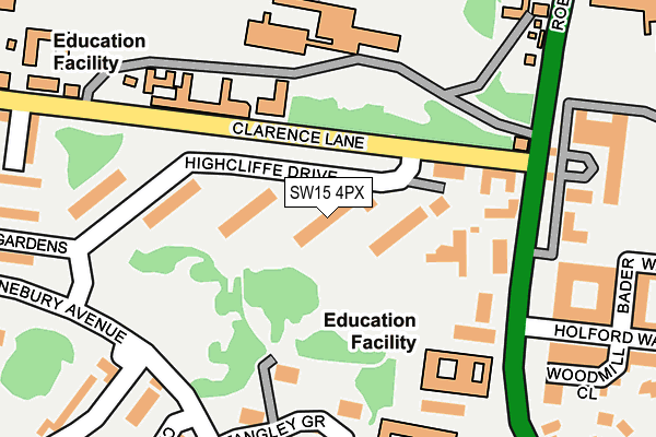 SW15 4PX map - OS OpenMap – Local (Ordnance Survey)