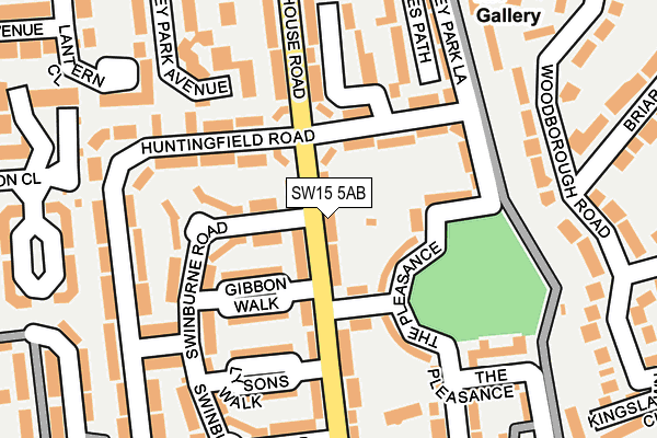 SW15 5AB map - OS OpenMap – Local (Ordnance Survey)