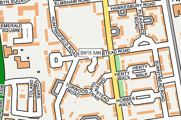 SW15 5AN map - OS OpenMap – Local (Ordnance Survey)