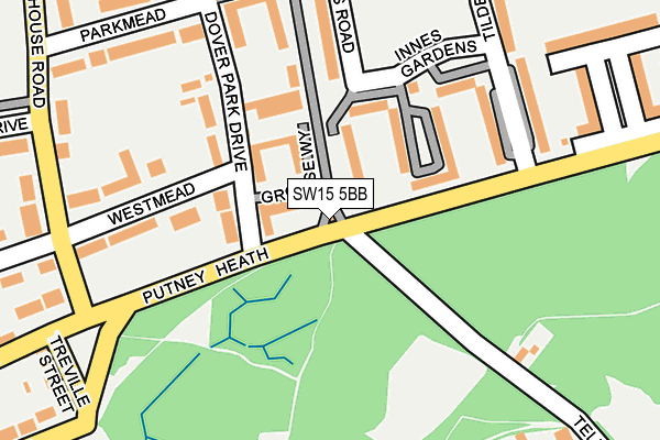 SW15 5BB map - OS OpenMap – Local (Ordnance Survey)