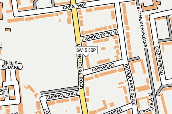 SW15 5BP map - OS OpenMap – Local (Ordnance Survey)