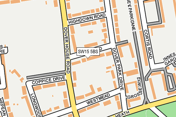 SW15 5BS map - OS OpenMap – Local (Ordnance Survey)