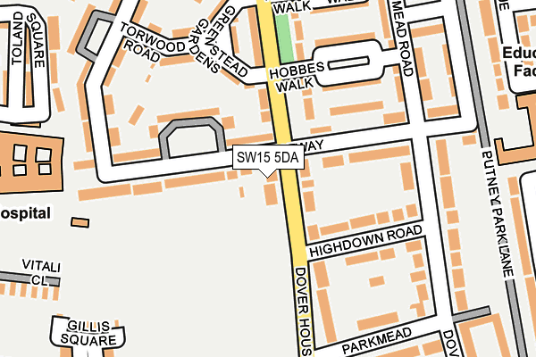 SW15 5DA map - OS OpenMap – Local (Ordnance Survey)