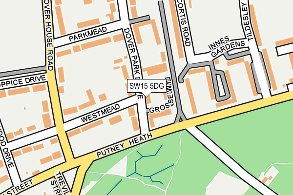 SW15 5DG map - OS OpenMap – Local (Ordnance Survey)