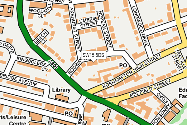 SW15 5DS map - OS OpenMap – Local (Ordnance Survey)