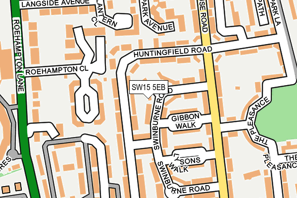 SW15 5EB map - OS OpenMap – Local (Ordnance Survey)