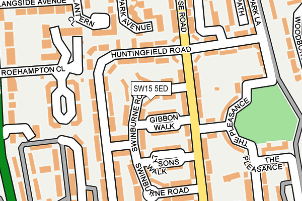 SW15 5ED map - OS OpenMap – Local (Ordnance Survey)