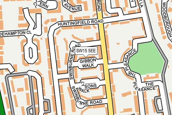 SW15 5EE map - OS OpenMap – Local (Ordnance Survey)