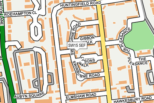 SW15 5EF map - OS OpenMap – Local (Ordnance Survey)