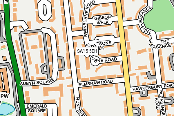 SW15 5EH map - OS OpenMap – Local (Ordnance Survey)