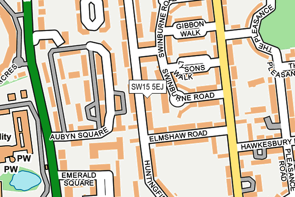 SW15 5EJ map - OS OpenMap – Local (Ordnance Survey)