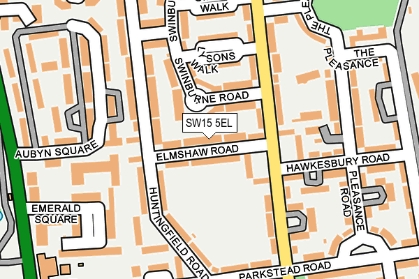 SW15 5EL map - OS OpenMap – Local (Ordnance Survey)
