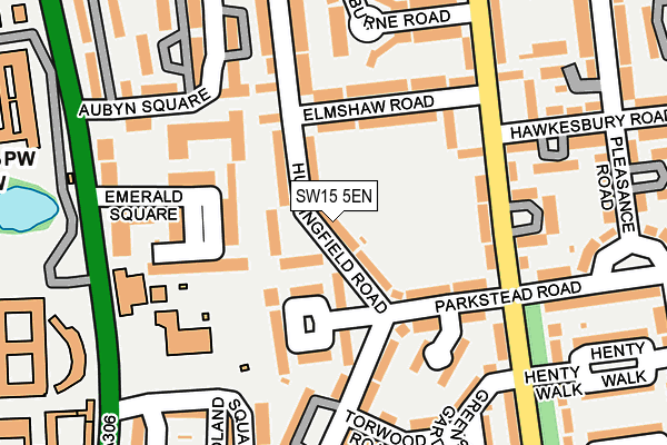 SW15 5EN map - OS OpenMap – Local (Ordnance Survey)