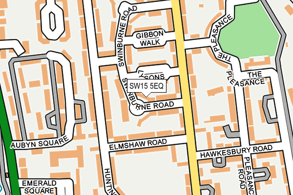 SW15 5EQ map - OS OpenMap – Local (Ordnance Survey)