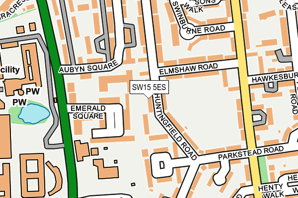 SW15 5ES map - OS OpenMap – Local (Ordnance Survey)