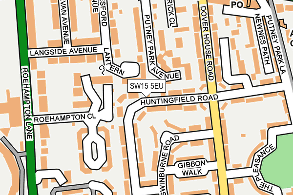 SW15 5EU map - OS OpenMap – Local (Ordnance Survey)