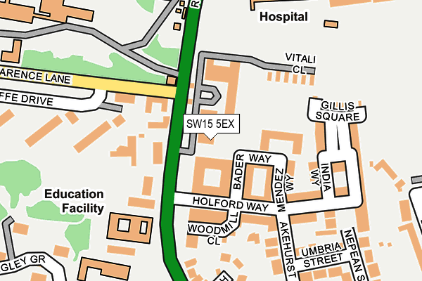 SW15 5EX map - OS OpenMap – Local (Ordnance Survey)