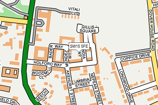 SW15 5FE map - OS OpenMap – Local (Ordnance Survey)