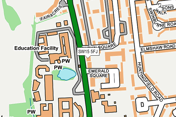 SW15 5FJ map - OS OpenMap – Local (Ordnance Survey)
