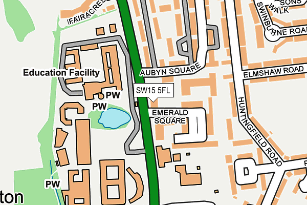 SW15 5FL map - OS OpenMap – Local (Ordnance Survey)