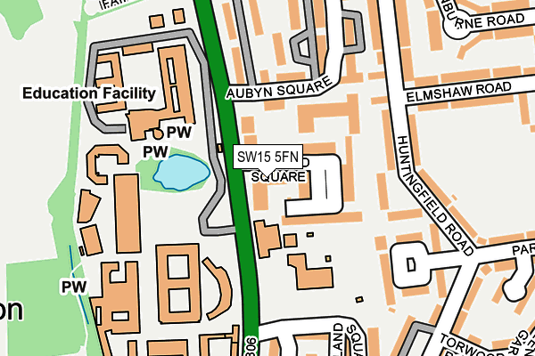 SW15 5FN map - OS OpenMap – Local (Ordnance Survey)