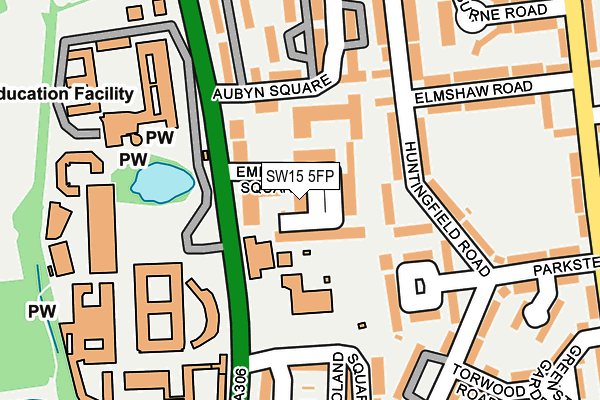 SW15 5FP map - OS OpenMap – Local (Ordnance Survey)