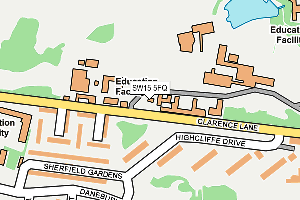 SW15 5FQ map - OS OpenMap – Local (Ordnance Survey)