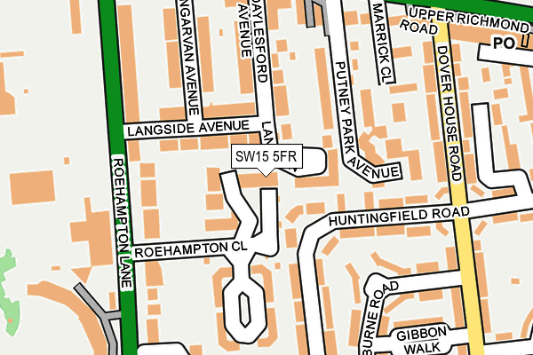 SW15 5FR map - OS OpenMap – Local (Ordnance Survey)