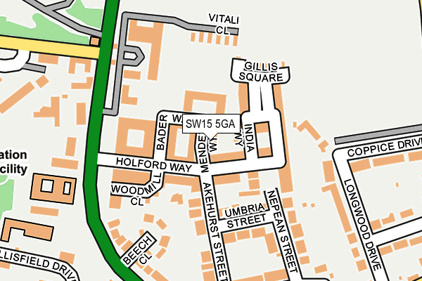 SW15 5GA map - OS OpenMap – Local (Ordnance Survey)
