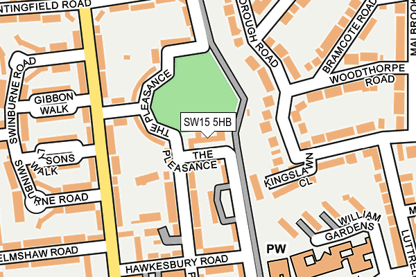SW15 5HB map - OS OpenMap – Local (Ordnance Survey)