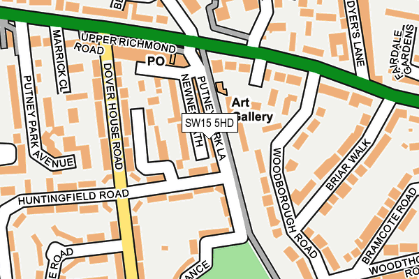 SW15 5HD map - OS OpenMap – Local (Ordnance Survey)