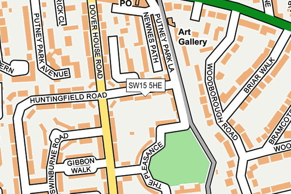 SW15 5HE map - OS OpenMap – Local (Ordnance Survey)