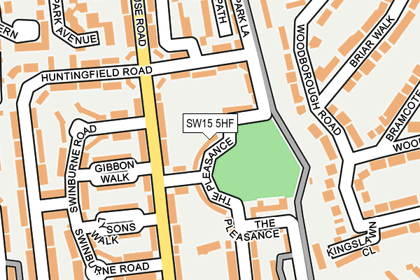 SW15 5HF map - OS OpenMap – Local (Ordnance Survey)