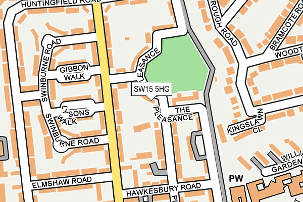 SW15 5HG map - OS OpenMap – Local (Ordnance Survey)