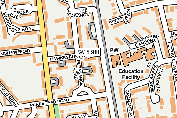 SW15 5HH map - OS OpenMap – Local (Ordnance Survey)