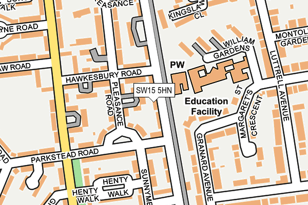 SW15 5HN map - OS OpenMap – Local (Ordnance Survey)