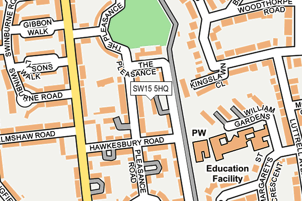 SW15 5HQ map - OS OpenMap – Local (Ordnance Survey)