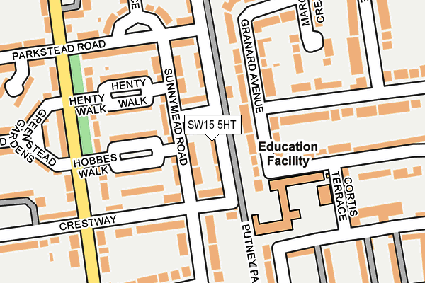 SW15 5HT map - OS OpenMap – Local (Ordnance Survey)